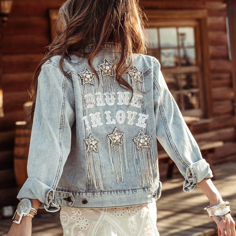 Rue De Seine Drunk in Love Denim Jacket
